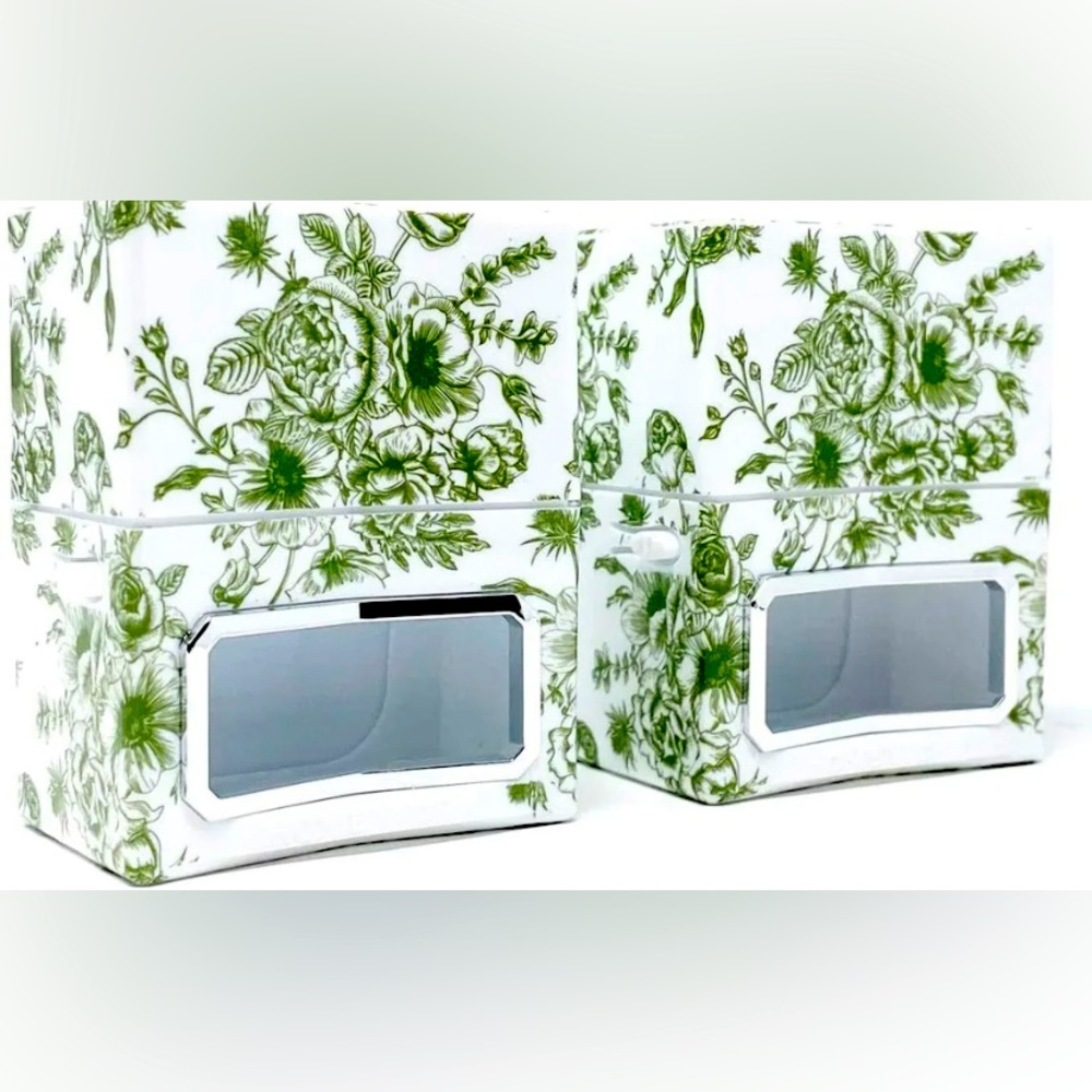 HomeWorx Harry Slatkin Set 2 Toile Plug-In Diffusers Green